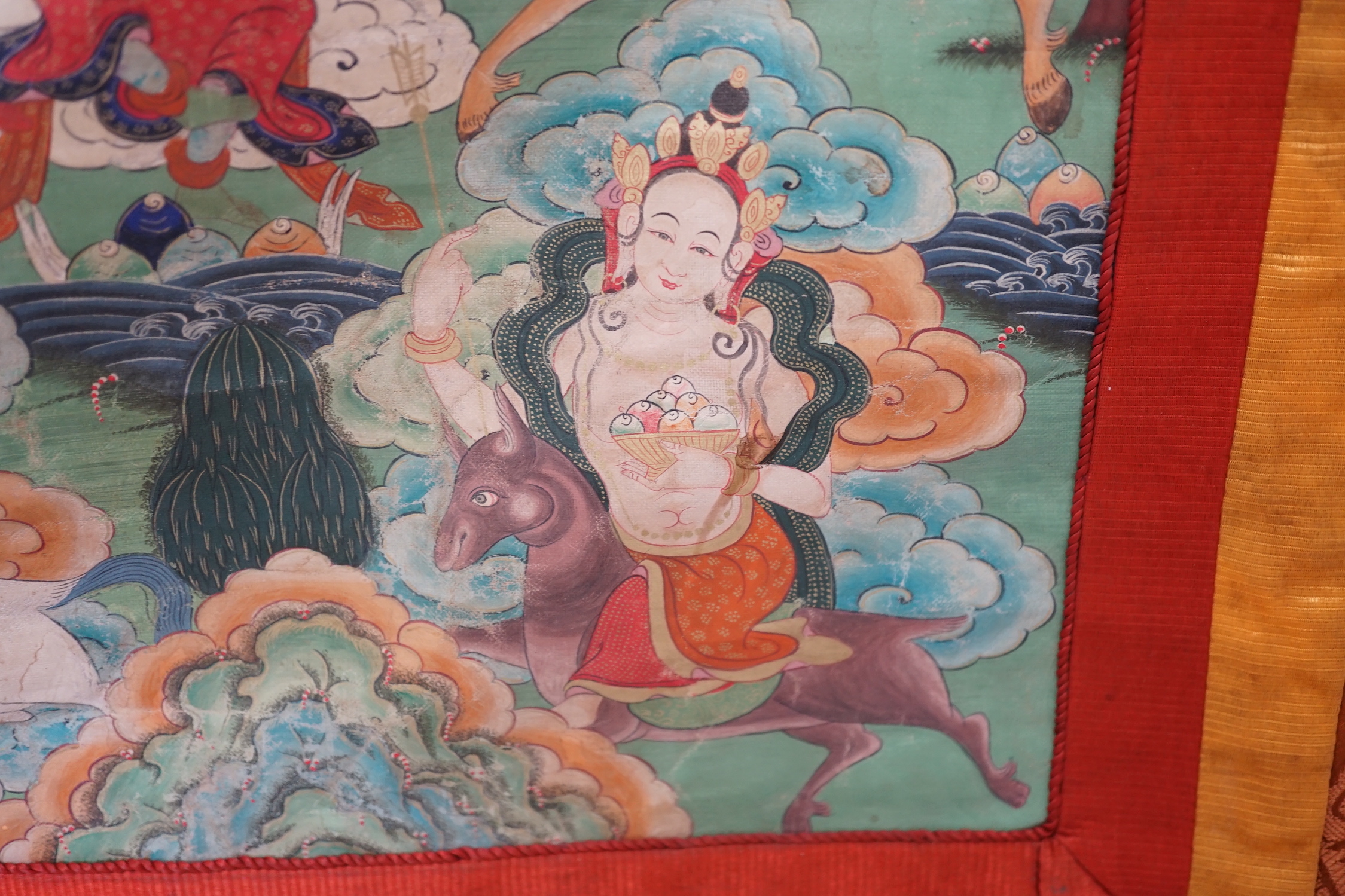 A Tibetan or Nepalese painted Thangka